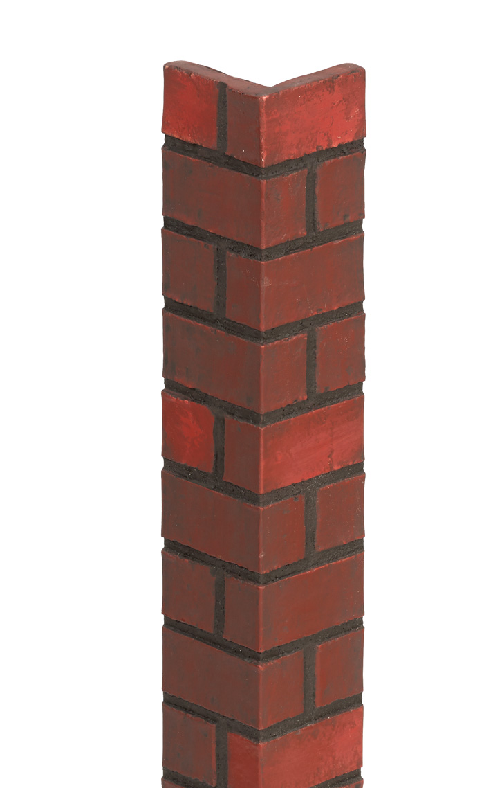 Brick Smooth Corner - Dark Red Dark Grout